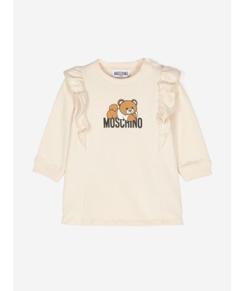 Moschino Baby Girls Bear Logo Dress With Gift Box in Beige chez Cornerstreet bien 