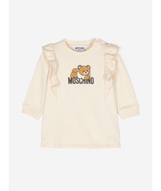 Moschino Baby Girls Bear Logo Dress With Gift Box in Beige chez Cornerstreet bien 