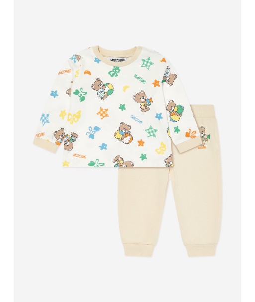 Moschino Baby Bear Trouser Set in Ivory 2 - 3 jours ouvrés.