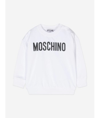 Moschino Baby Logo Sweatshirt in White Les êtres humains sont 