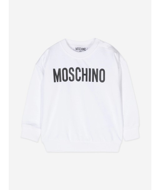 Moschino Baby Logo Sweatshirt in White Les êtres humains sont 