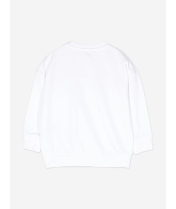 Moschino Baby Logo Sweatshirt in White Les êtres humains sont 