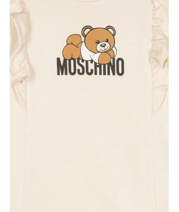 Moschino Baby Girls Bear Logo Dress With Gift Box in Beige chez Cornerstreet bien 