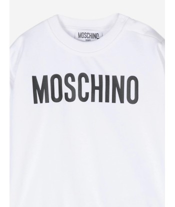 Moschino Baby Logo Sweatshirt in White Les êtres humains sont 