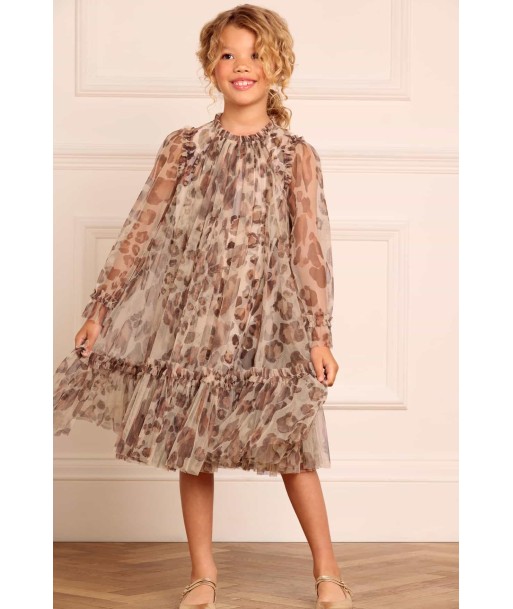 Needle & Thread Girls Leopard Long Sleeve Dress in Multicolour JUSQU'A -70%! 