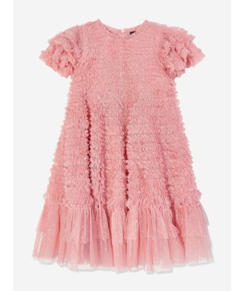 Needle & Thread Girls Vivi Ruffle Dress in Pink de France