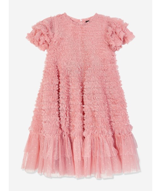 Needle & Thread Girls Vivi Ruffle Dress in Pink de France