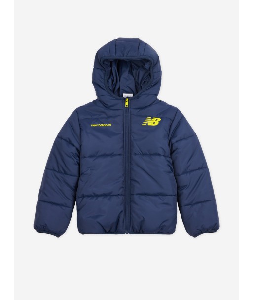 New Balance Baby Boys Bond Quilted Graphic Jacket in Navy offre 