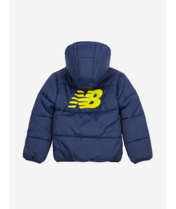 New Balance Baby Boys Bond Quilted Graphic Jacket in Navy offre 