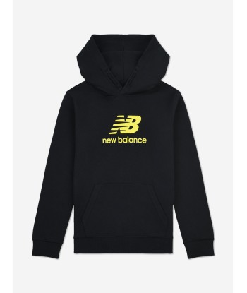 New Balance Boys Brush Back Stacked Logo Tracksuit in Black Fin de série