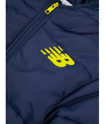 New Balance Baby Boys Bond Quilted Graphic Jacket in Navy offre 