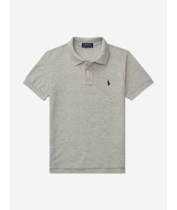 Ralph Lauren Boys Logo Polo Shirt in Grey destockage