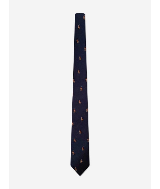 Ralph Lauren Boys Silk Polo Player Tie in Navy le concept de la Pate a emporter 