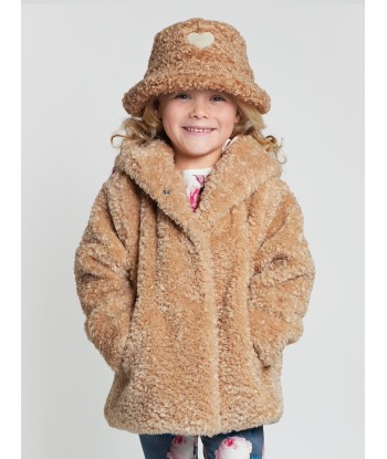 Monnalisa Girls Plush Faux Fur Jacket in Beige pour bénéficier 