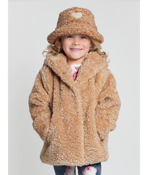 Monnalisa Girls Plush Faux Fur Jacket in Beige pour bénéficier 