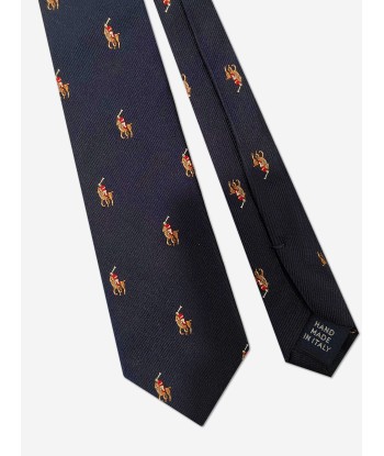 Ralph Lauren Boys Silk Polo Player Tie in Navy le concept de la Pate a emporter 