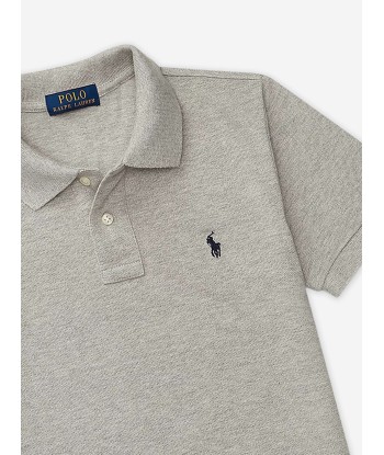 Ralph Lauren Boys Logo Polo Shirt in Grey destockage