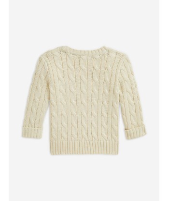 Ralph Lauren Baby Boys Cable Knit Jumper in Ivory pas cher 