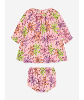 Stella McCartney Baby Girls Flower Dress With Knickers in Pink sur le site 