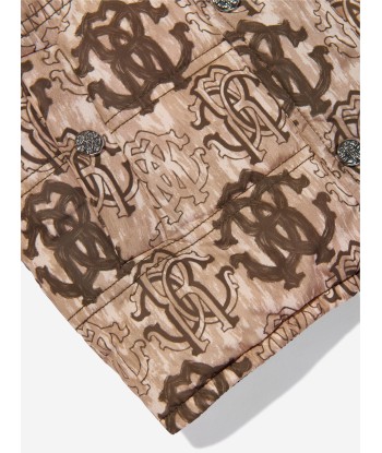 Roberto Cavalli Boys Monogram Gilet in Brown la colonne vertébrale