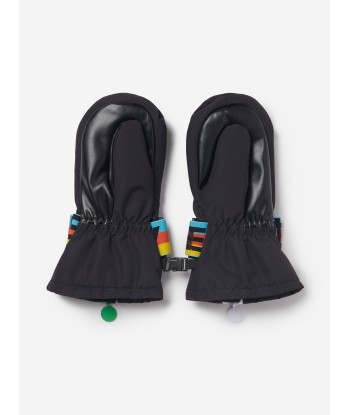 Stella McCartney Kids Logo Ski Mittens in Black Livraison rapide