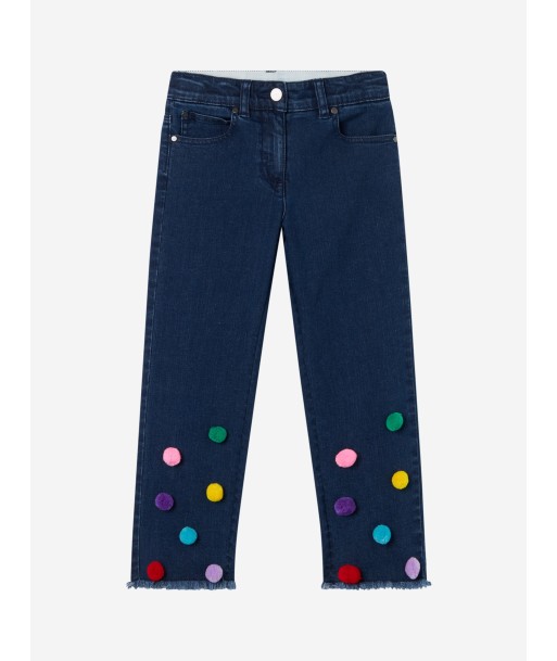 Stella McCartney Girls Pom Pom Jeans in Blue pas cheres