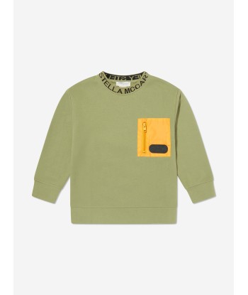 Stella McCartney Boys Pocket Sweatshirt in Green chez Cornerstreet bien 