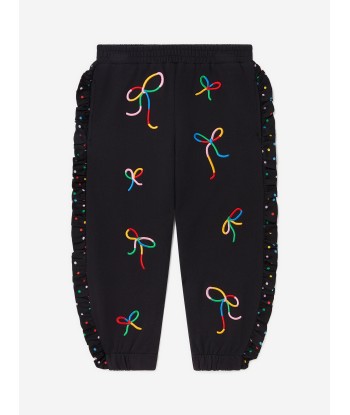 Stella McCartney Girls Bow Joggers in Black le des métaux précieux