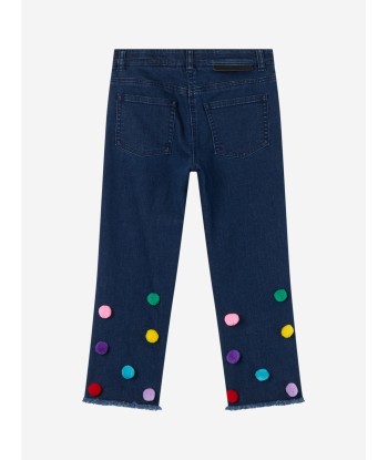 Stella McCartney Girls Pom Pom Jeans in Blue pas cheres