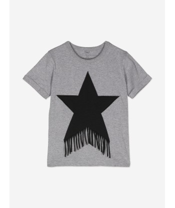 Stella McCartney Girls Tassel Star T-Shirt in Grey pas cheres