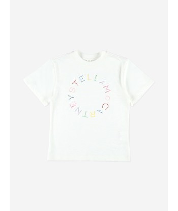 Stella McCartney Girls Circle Logo T-Shirt in Ivory acheter