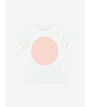 Stella McCartney Girls Circle Logo T-Shirt in Ivory soldes