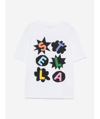 Stella McCartney Girls Logo Print T-Shirt in White chez Cornerstreet bien 