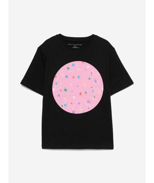 Stella McCartney Girls Logo Print T-Shirt in Black la colonne vertébrale