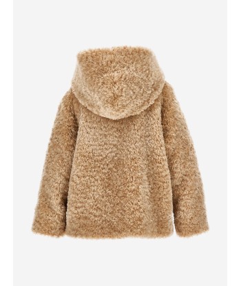 Monnalisa Girls Plush Faux Fur Jacket in Beige pour bénéficier 