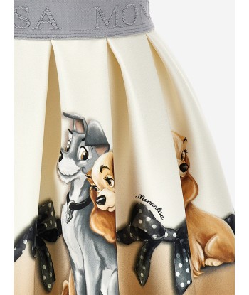 Monnalisa Girls Neoprene Lady And The Tramp Skirt in Ivory paiement sécurisé