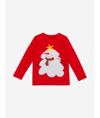 Stella McCartney Kids Xmas T-Shirt With Detachable Appliqués in Red soldes