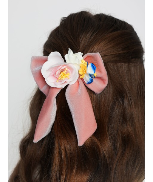 Monnalisa Girls Bouquet Velvet Bow Clip in Pink Amélioration de cerveau avec