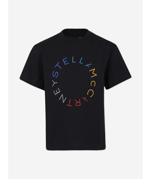 Stella McCartney Boys Circle Logo T-Shirt in Black vente chaude votre 