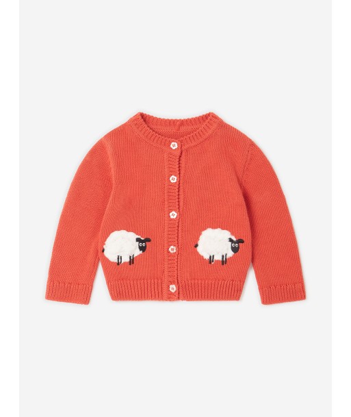 Stella McCartney Baby Girls Knitted Sheep Cardigan in Red Amélioration de cerveau avec