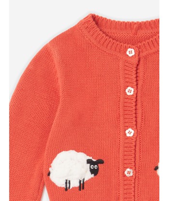 Stella McCartney Baby Girls Knitted Sheep Cardigan in Red Amélioration de cerveau avec