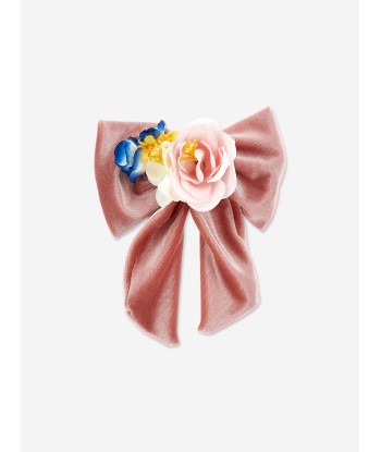 Monnalisa Girls Bouquet Velvet Bow Clip in Pink Amélioration de cerveau avec