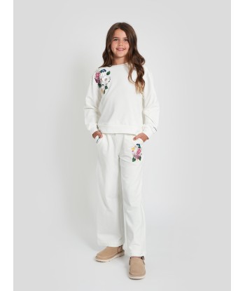 Monnalisa Girls Bouquet Tracksuit in Ivory meilleur choix