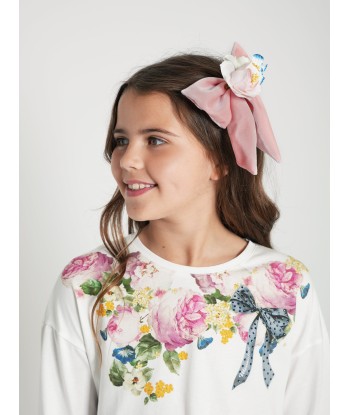 Monnalisa Girls Bouquet Velvet Bow Clip in Pink Amélioration de cerveau avec