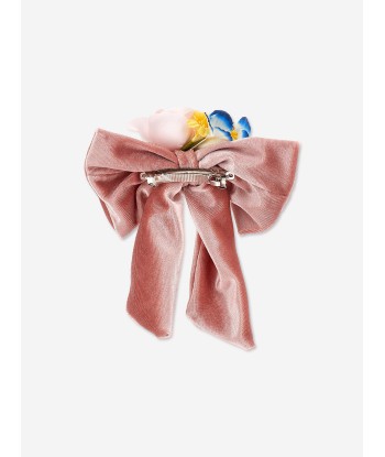 Monnalisa Girls Bouquet Velvet Bow Clip in Pink Amélioration de cerveau avec