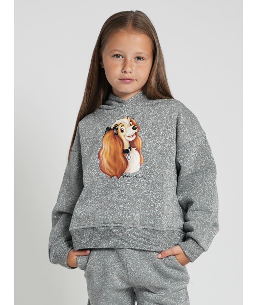 Monnalisa Girls Disney's Lady Hoodie in Grey en stock