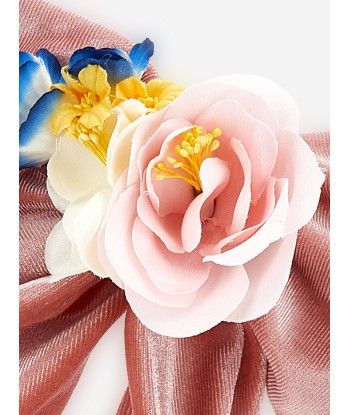 Monnalisa Girls Bouquet Velvet Bow Clip in Pink Amélioration de cerveau avec