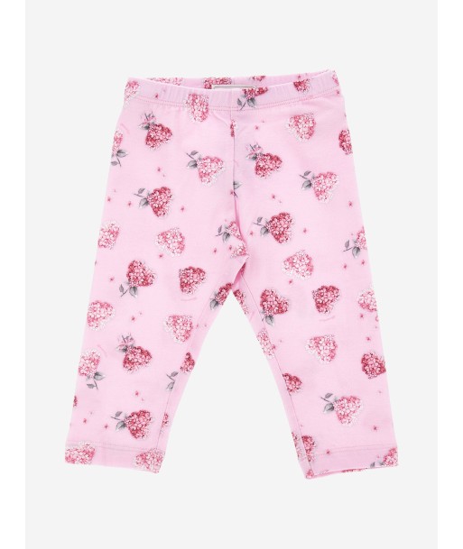 Monnalisa Baby Girls Floral Heart Leggings in Pink les ctes