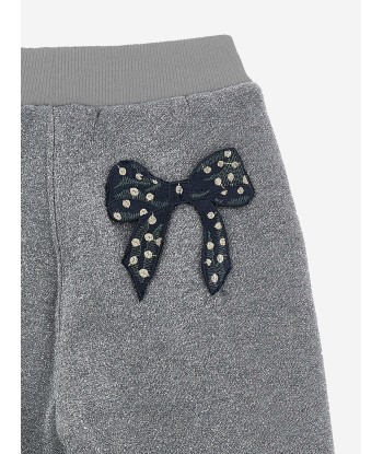 Monnalisa Girls Bow Joggers in Grey soldes