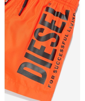 Diesel Boys Logo Swim Shorts in Orange les ctes